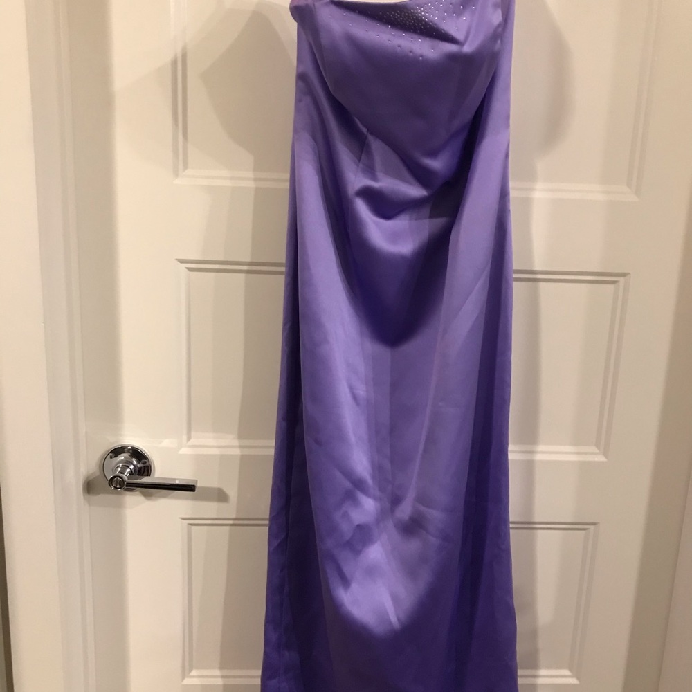 Long Purple Dress with Rhinestone detail